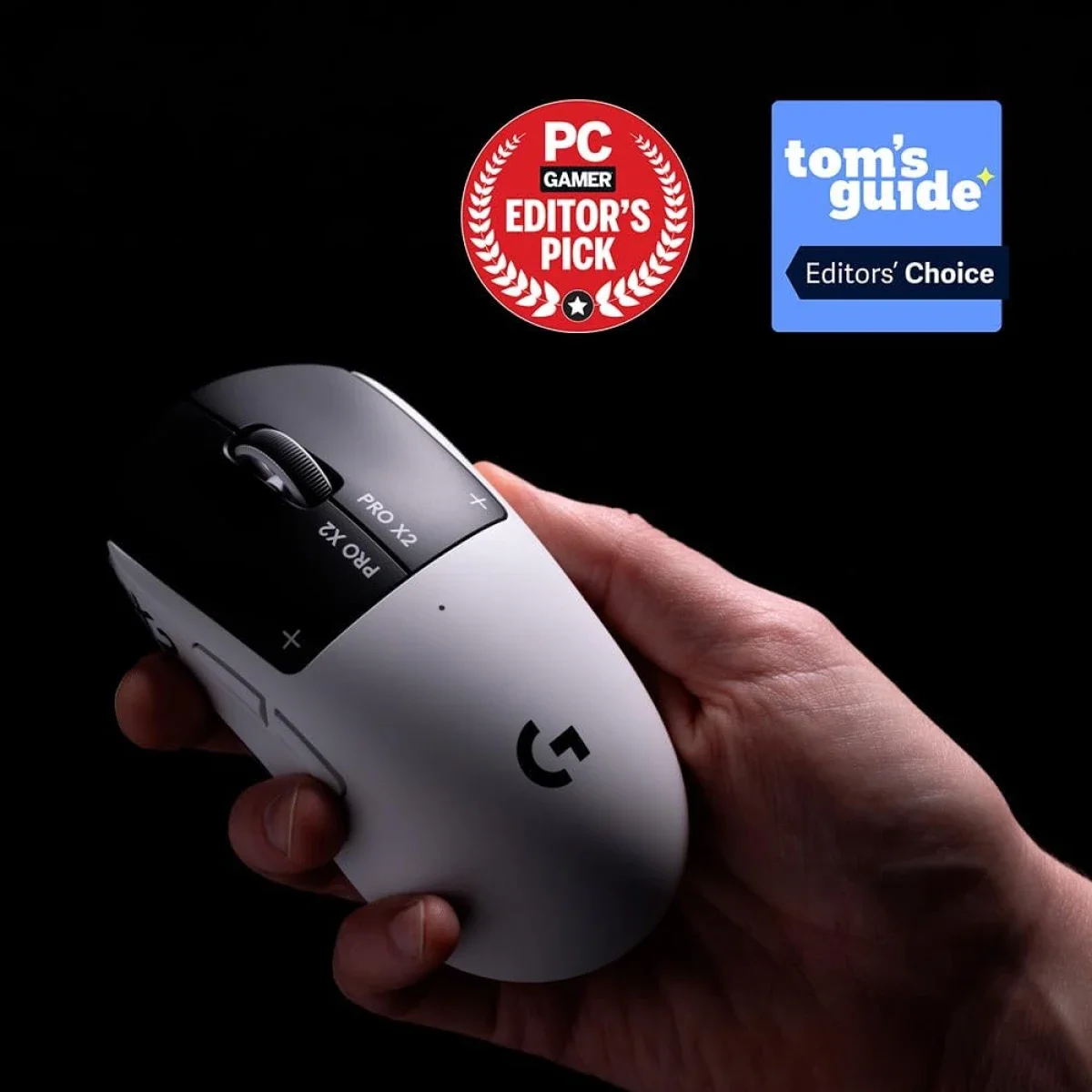 Logitech G PRO X2 SUPERSTRIKE LIGHTSPEED Wireless Gaming Mouse, 61 g, Customizable Click Haptics, USB-C, PC/Mac/Laptop - White - Image 4