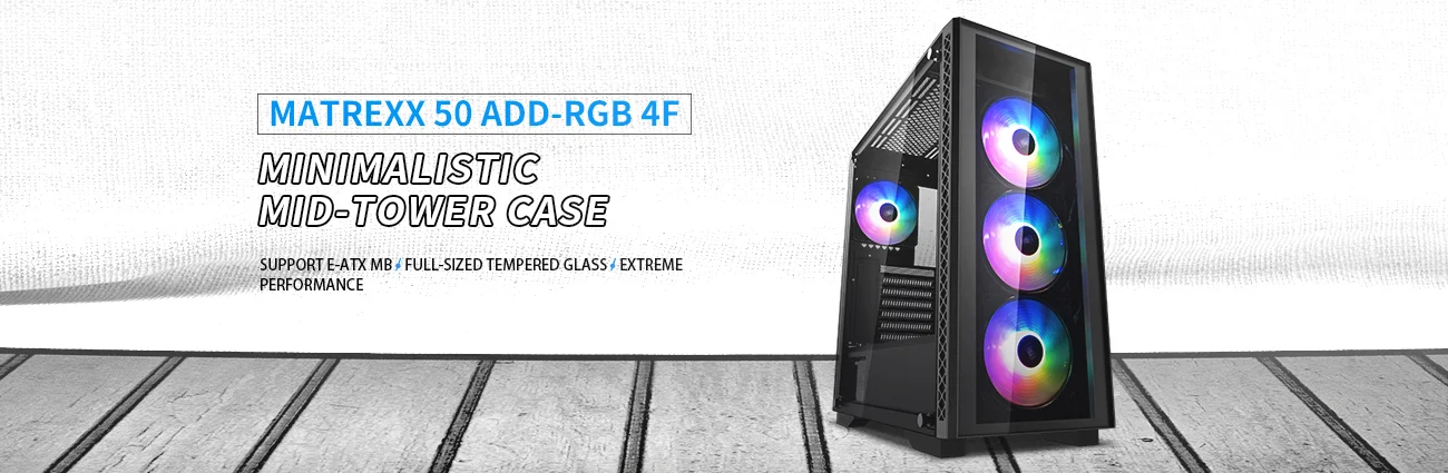 DeepCool MATREXX 50 Mid-Tower Gaming Case with Tempered Glass and 4 ARGB Fans - Black - Image 9
