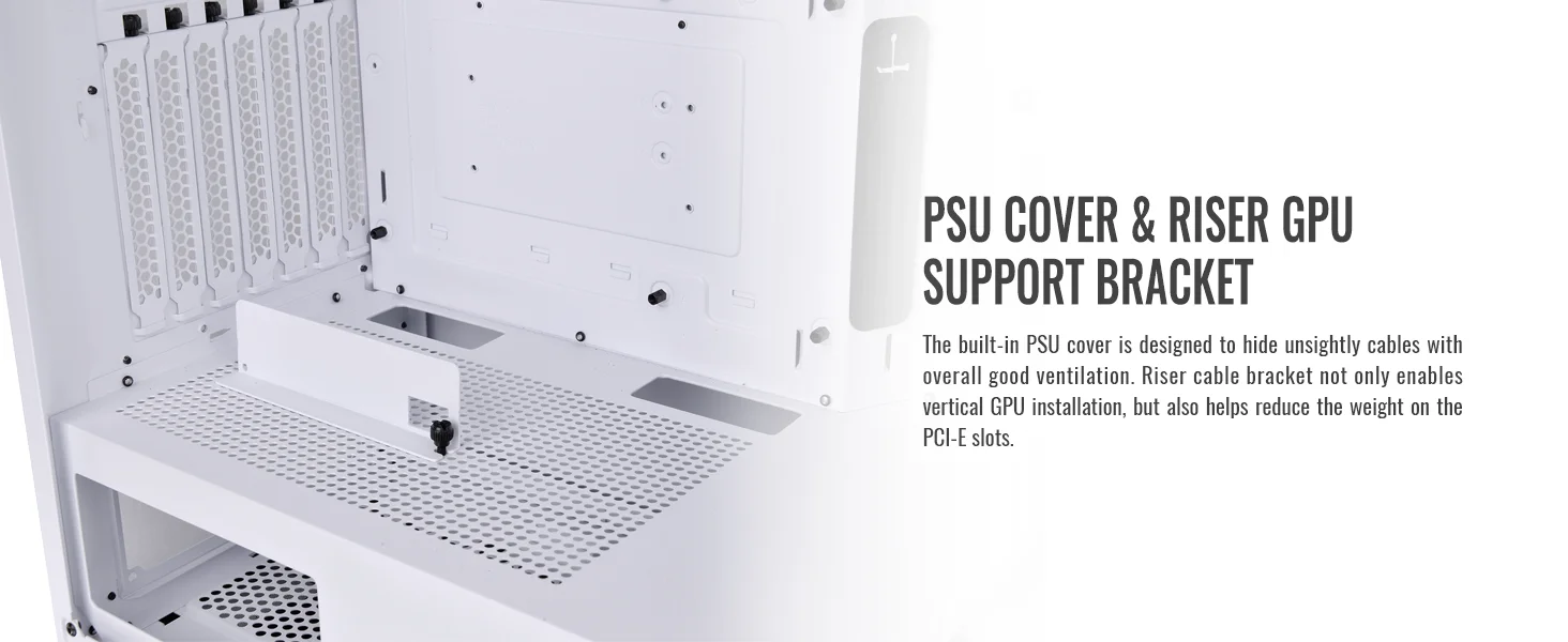 هيكل كمبيوتر Thermaltake Divider 500 ميد تاور مع 3x120mm مراوح أمامية ARGB + 1x120mm مروحة خلفية - White - Image 14
