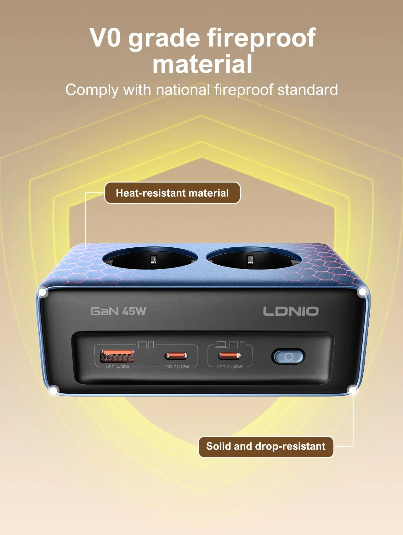 وصلة كهرباء LDNIO SE3 EU مع 4 مقابس AC و3 منافذ USB - Image 13