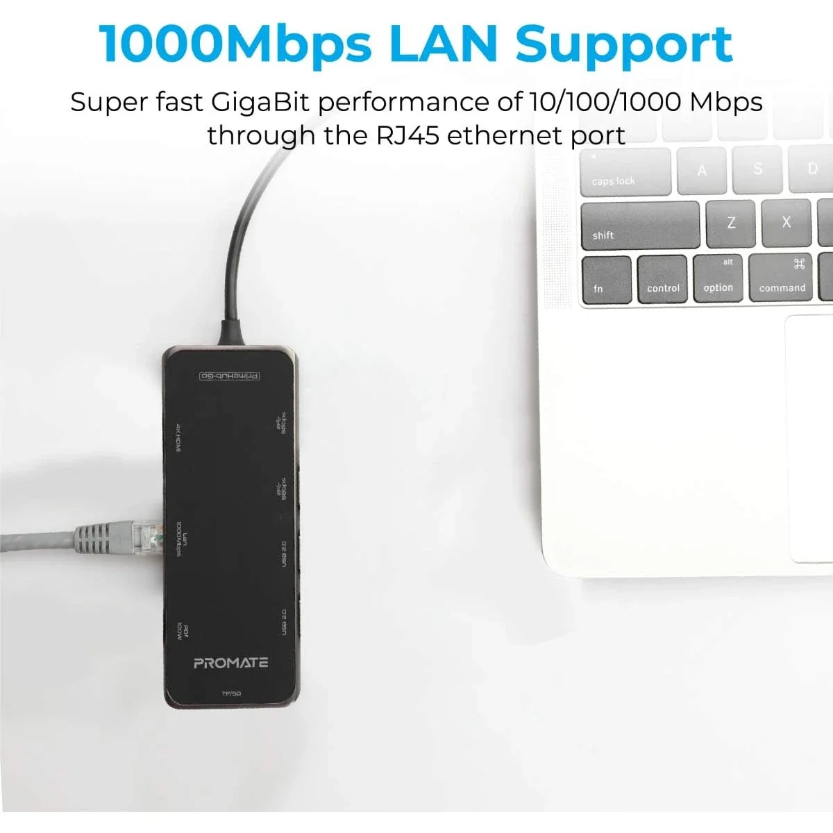 محول USB-C 9 في 1 Promate PrimeHub-Go مع 100W PD و4K HDMI ومنفذ LAN جيجابت و4 منافذ USB وفتحات TF/SD - Image 6