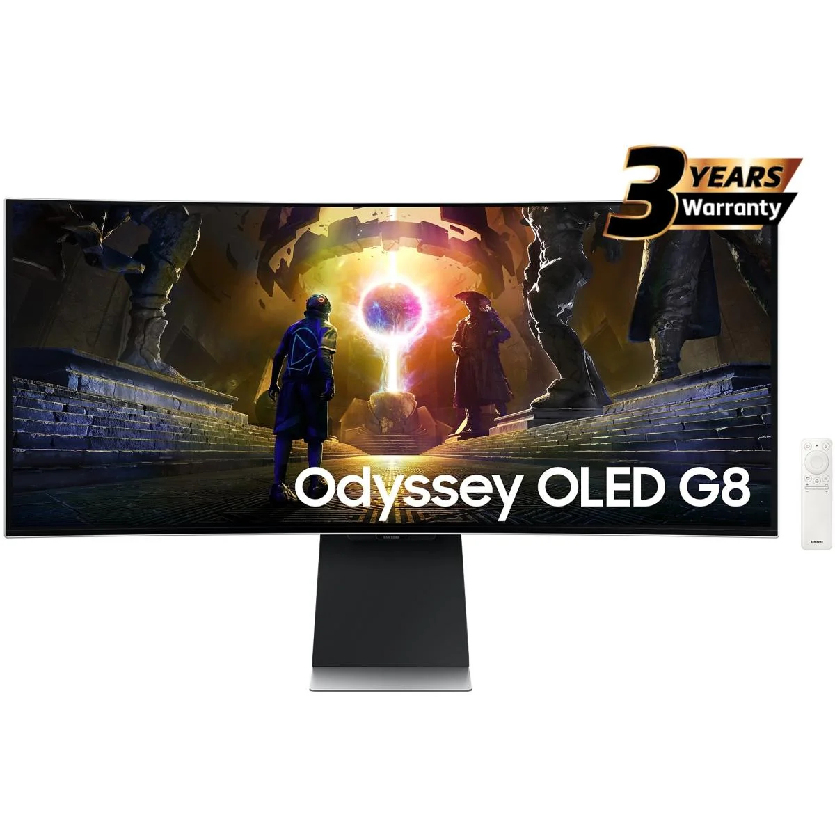 شاشة ألعاب Samsung Odyssey OLED G8 2025 Smart (DG852) منحنية 34 إنش QD-OLED بدقة 3K UWQHD وتردد 175 هرتز وزمن 0.03 مللي ثانية