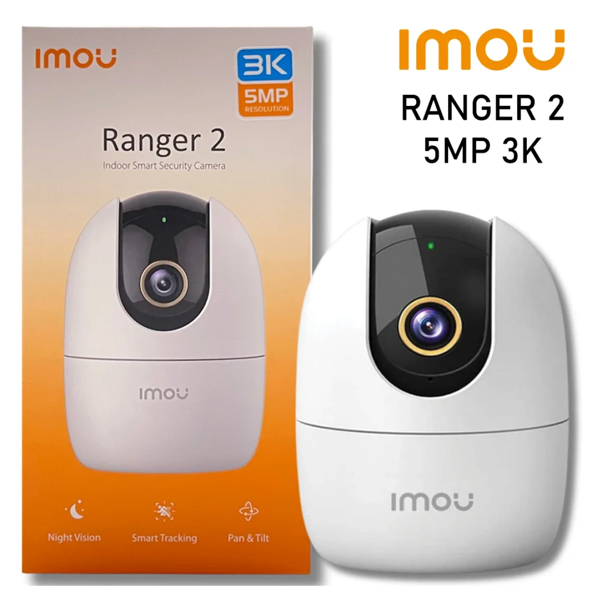 IMOU Ranger 2 5MP 3K Indoor Wi-Fi Security Camera with 360° View, Two-Way Talk & Human Detection
