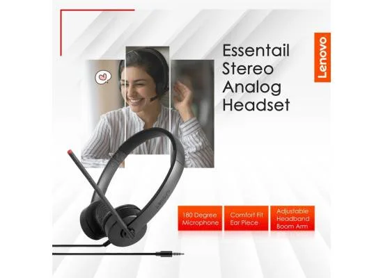 Lenovo Essential Stereo Analog Headset with 3.5mm Port and 180° Microphone - Image 5