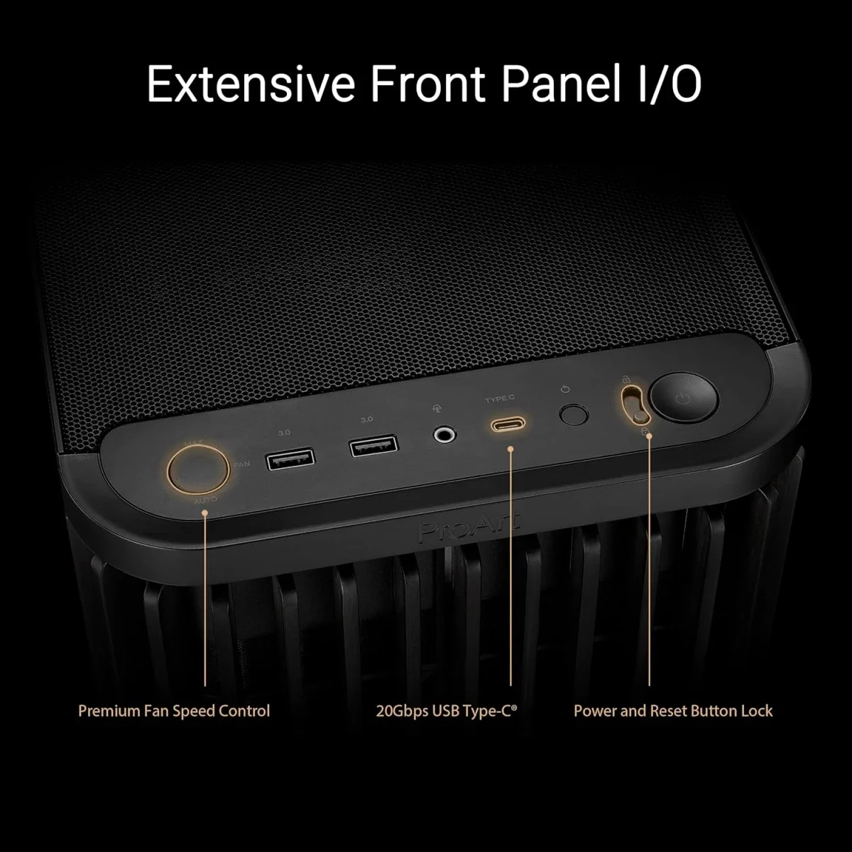 هيكل كمبيوتر Asus ProArt PA401 Wood Edition ميد تاور زجاج مقسّى أسود - Image 6