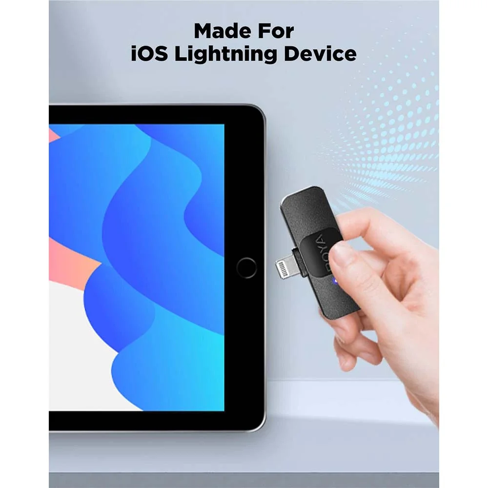 مايكروفون Boya BY-V2 لاسلكي مزدوج للآيفون بمنفذ Lightning - Image 8