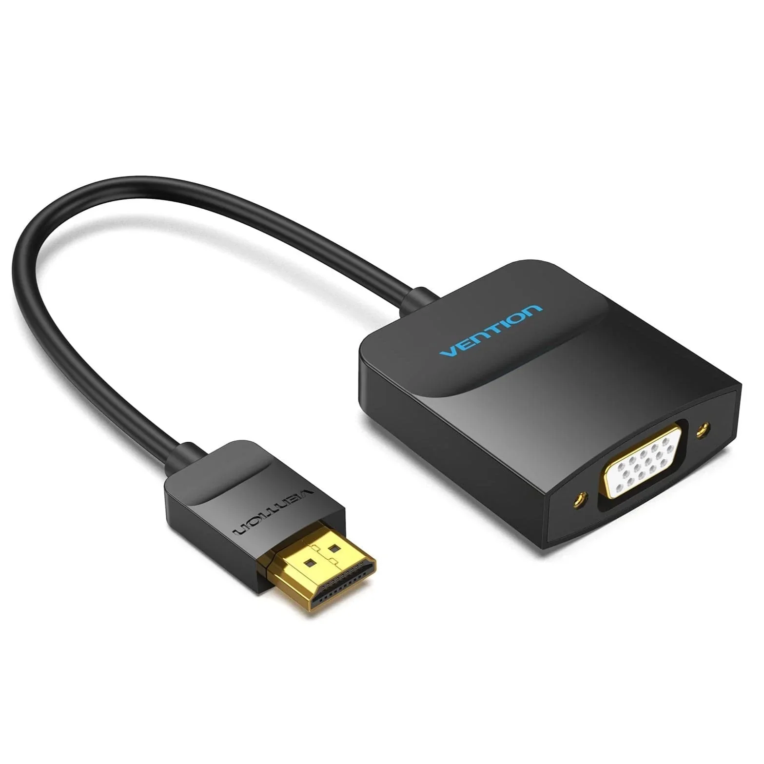 محول Vention ACRBB من HDMI إلى VGA مع طاقة Micro USB وصوت AUX، 0.15 متر، أسود
