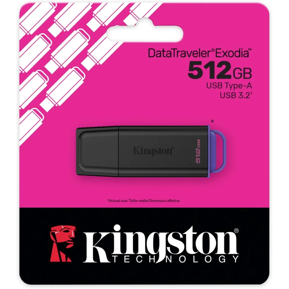 فلاش ميموري Kingston DataTraveler Exodia Onyx بسعة 512GB وUSB 3.2 Gen 1 DTXG2/512GB
