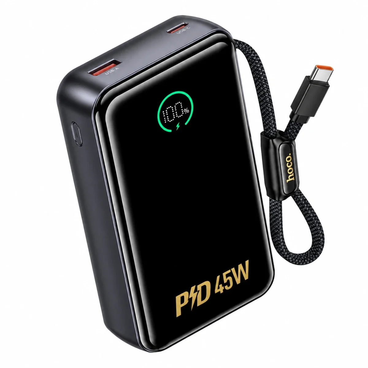 باور بانك HOCO Q54 Shine سعة 20000mAh بشحن PD45W رمادي معدني - Image 2