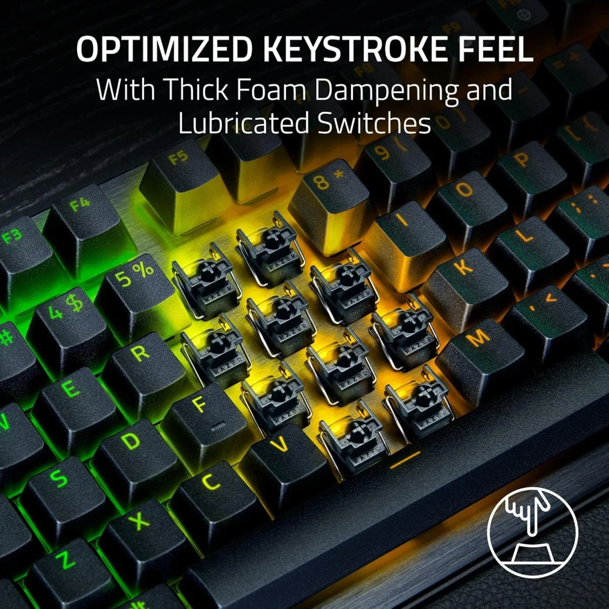 كيبورد ألعاب Razer Huntsman V3 Pro TKL بسرعة 8KHz أسود - Thumbnail 5