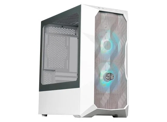 هيكل ألعاب Cooler Master ميني تاور أبيض بزجاج مقسى ومروحتين ARGB MasterBox TD300 Mesh - Thumbnail 3