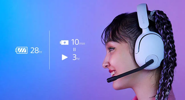 Sony INZONE H5 Wireless Gaming Headset with 360 Spatial Sound, 28-Hour Battery - White - Thumbnail 16