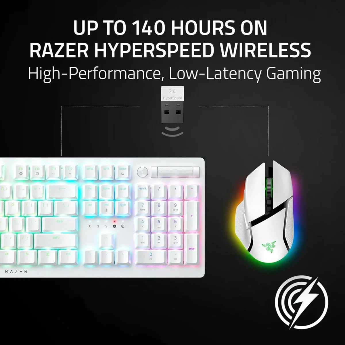 ماوس ألعاب Razer Basilisk V3 Pro 35K لاسلكي أبيض بدقة 35000 DPI - Thumbnail 3