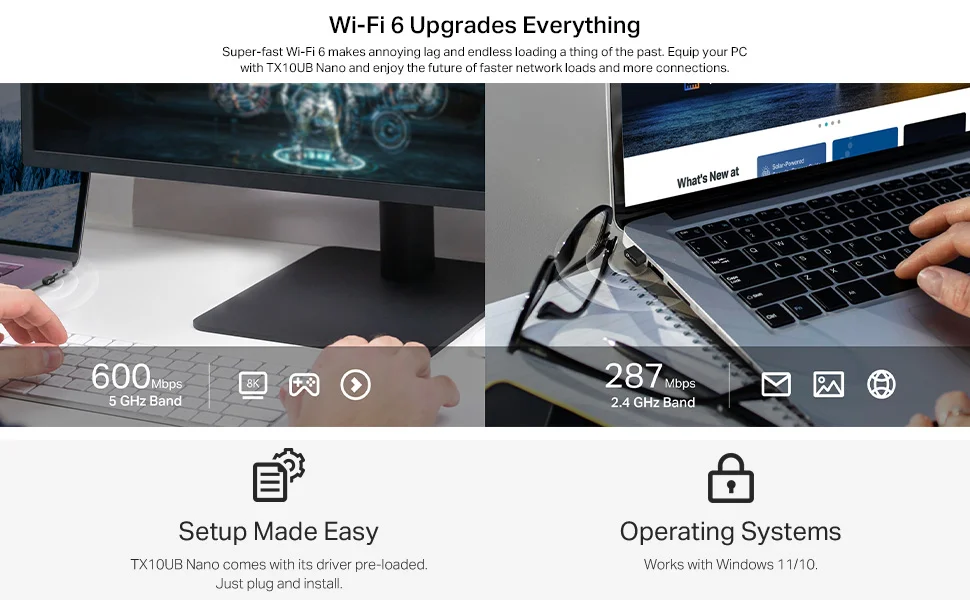 محول USB TP-LINK Archer TX10UB Nano AX900 واي فاي 6 وبلوتوث 5.3 بسرعة 900 ميجابت/ثانية ثنائي النطاق USB 2.0 - Image 9