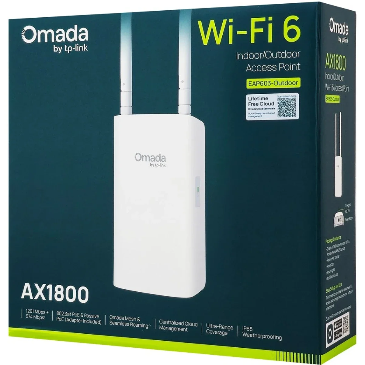 TP-Link Omada EAP603-Outdoor AX1800 Wi-Fi 6 Dual-Band Outdoor Access Point