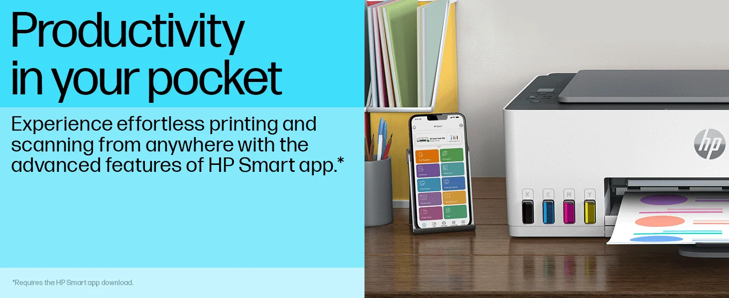 طابعة HP Smart Tank 580 متعددة الوظائف بخزان حبر لاسلكية ملونة - Image 11
