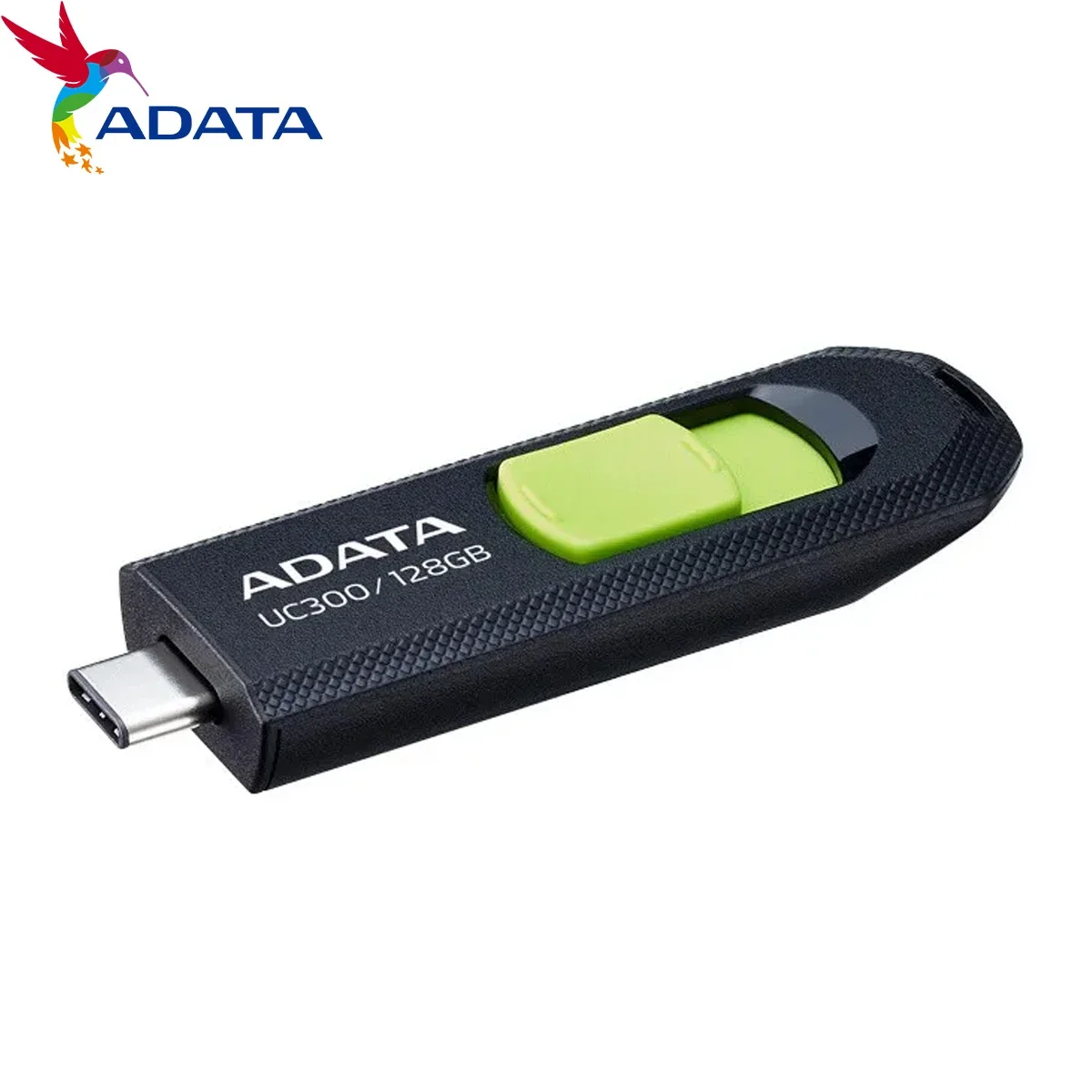 فلاش USB ADATA UC300 سعة 128GB بمنفذ USB-C وUSB 3.2 Gen 1 - أسود وأخضر