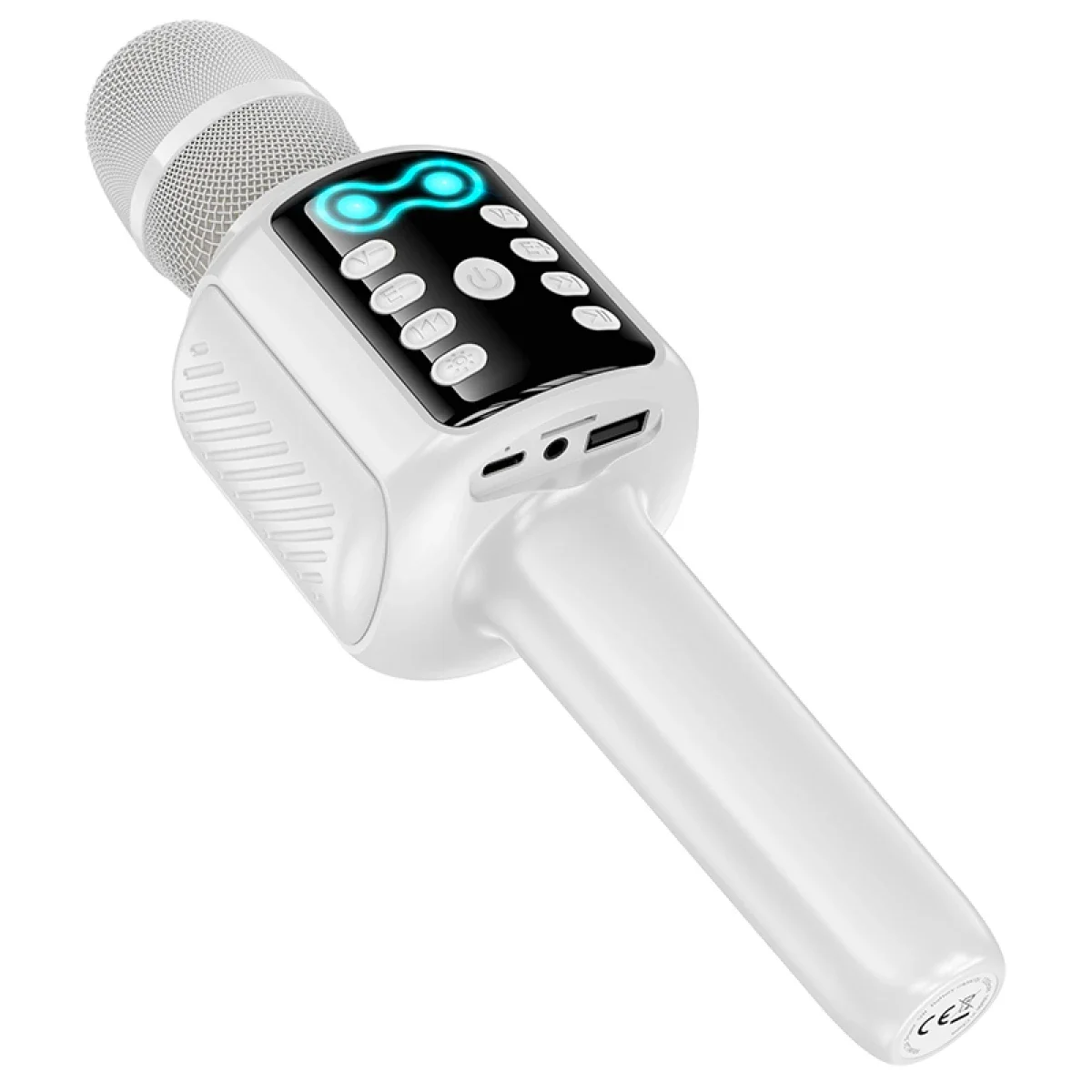 HOCO L24 Bluetooth Karaoke Microphone with Built-In Speaker, White - Thumbnail 2
