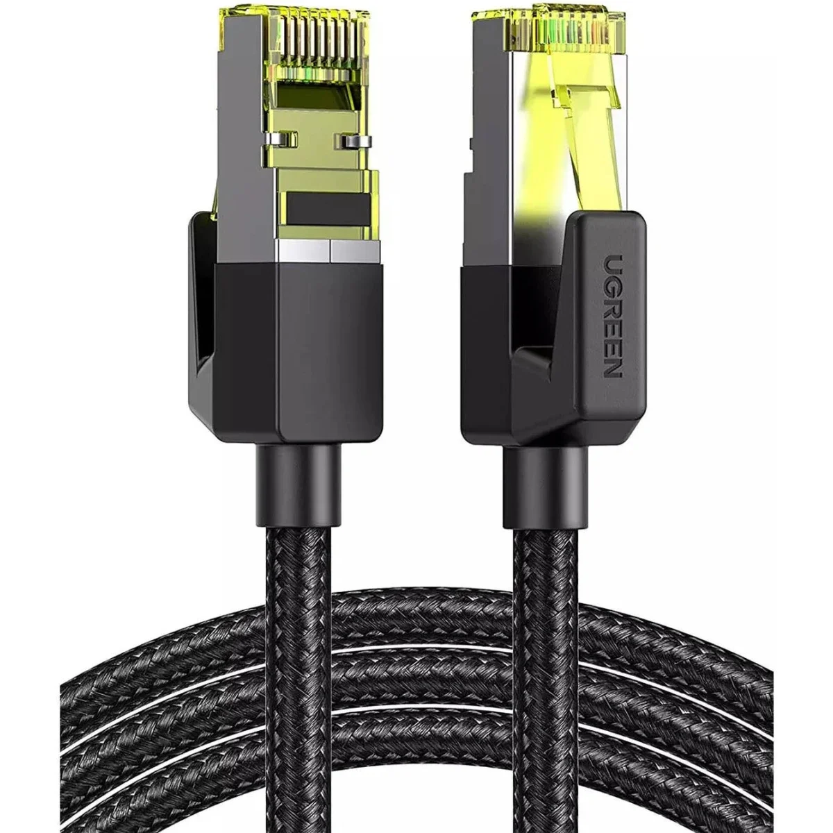 كيبل إيثرنت Ugreen Cat7 نحاس نقي مضفر 15 متر - أسود