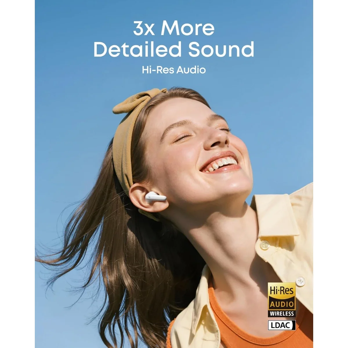 سماعات أذن لاسلكية Anker Soundcore R60i NC مع إلغاء ضوضاء تكيفي وصوت عالي الدقة، تشغيل 50 ساعة، أبيض - Thumbnail 3
