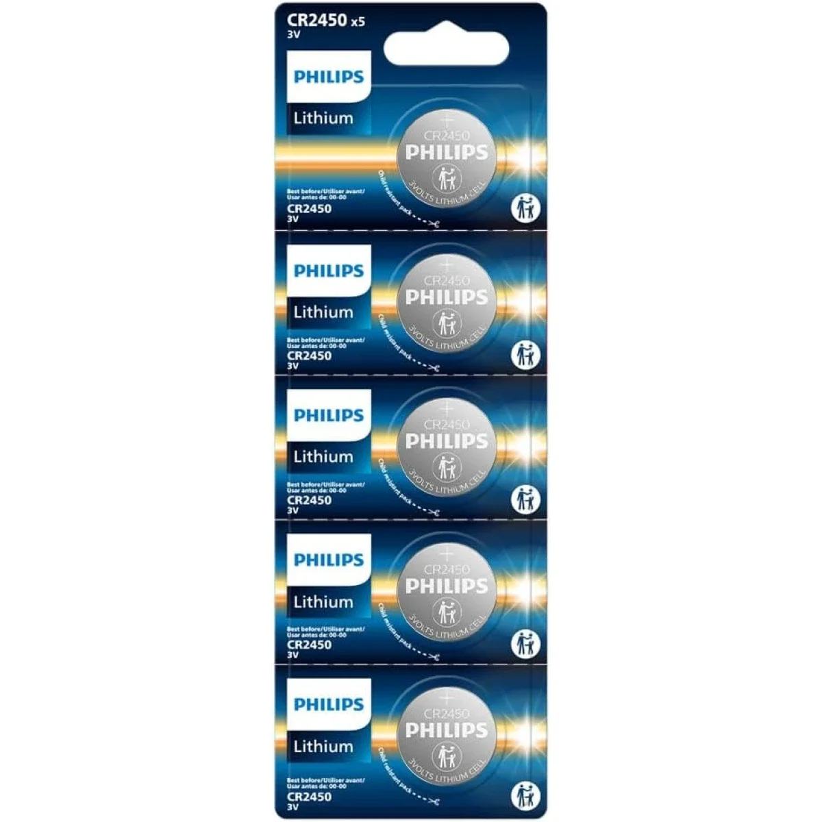 بطارية عملة ليثيوم Philips CR2450P5B/97 CR2450
