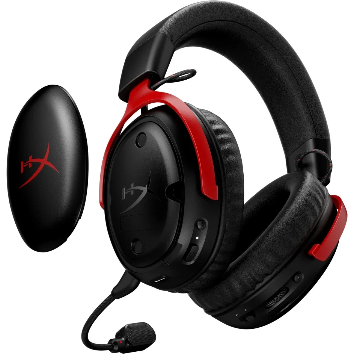 سماعة ألعاب لاسلكية HyperX Cloud III S (2025) بمشغلات 53 مم وبلوتوث - أحمر - Thumbnail 12