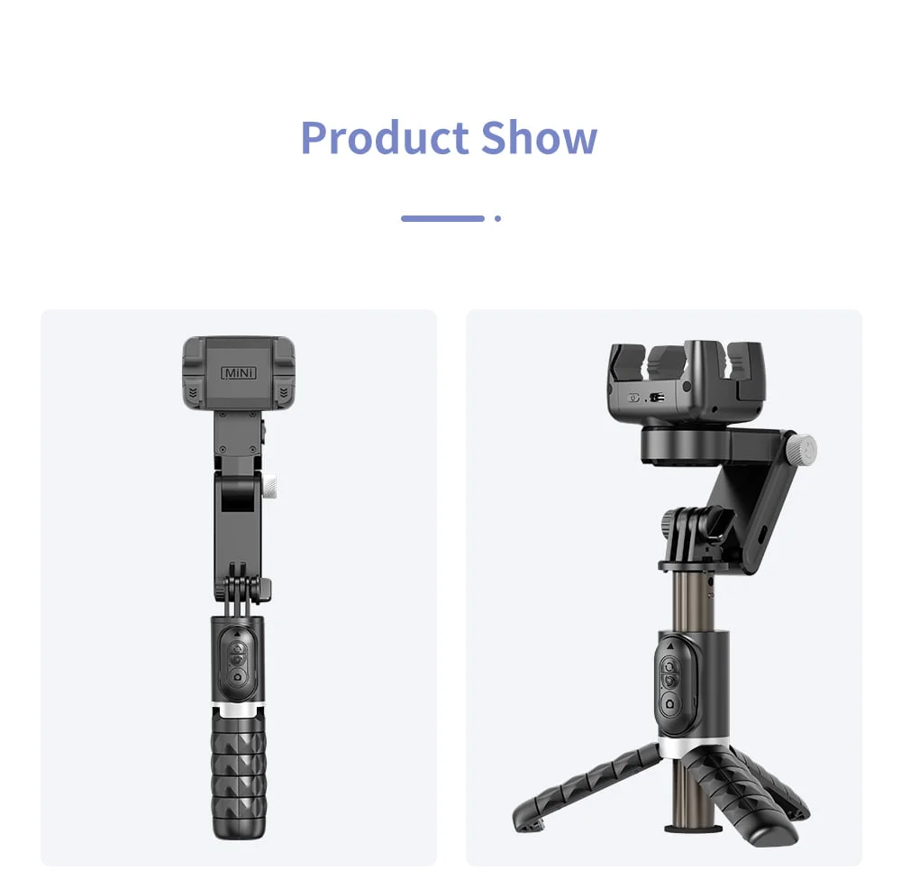 Q18 Foldable 360 Gimbal Stabilizer Selfie Stick Tripod with Remote & Light - Image 22