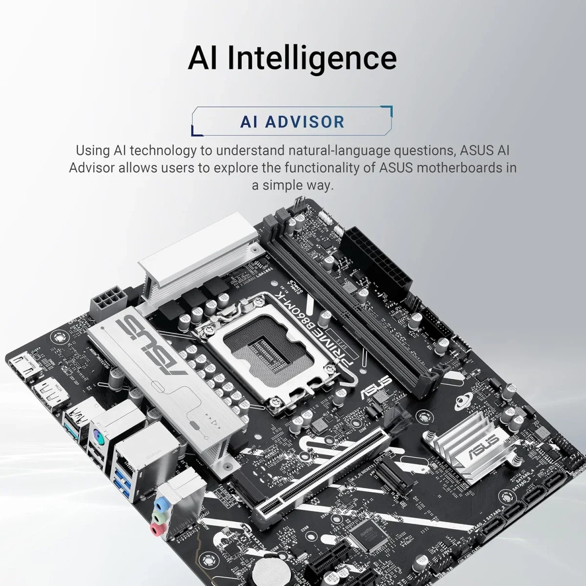 لوحة أم Asus Prime B860M-K بمقبس LGA 1851 بحجم Micro ATX - Image 2