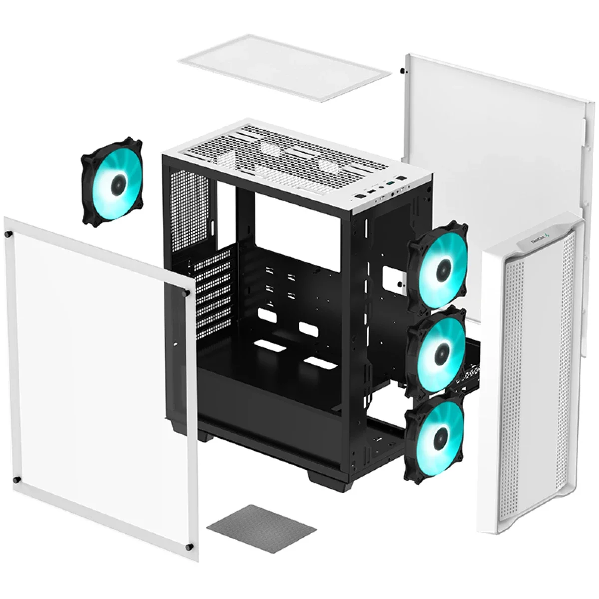 هيكل ألعاب DeepCool CC560 V2 متوسط الحجم Mid-Tower بزجاج مقوى أبيض - Thumbnail 2