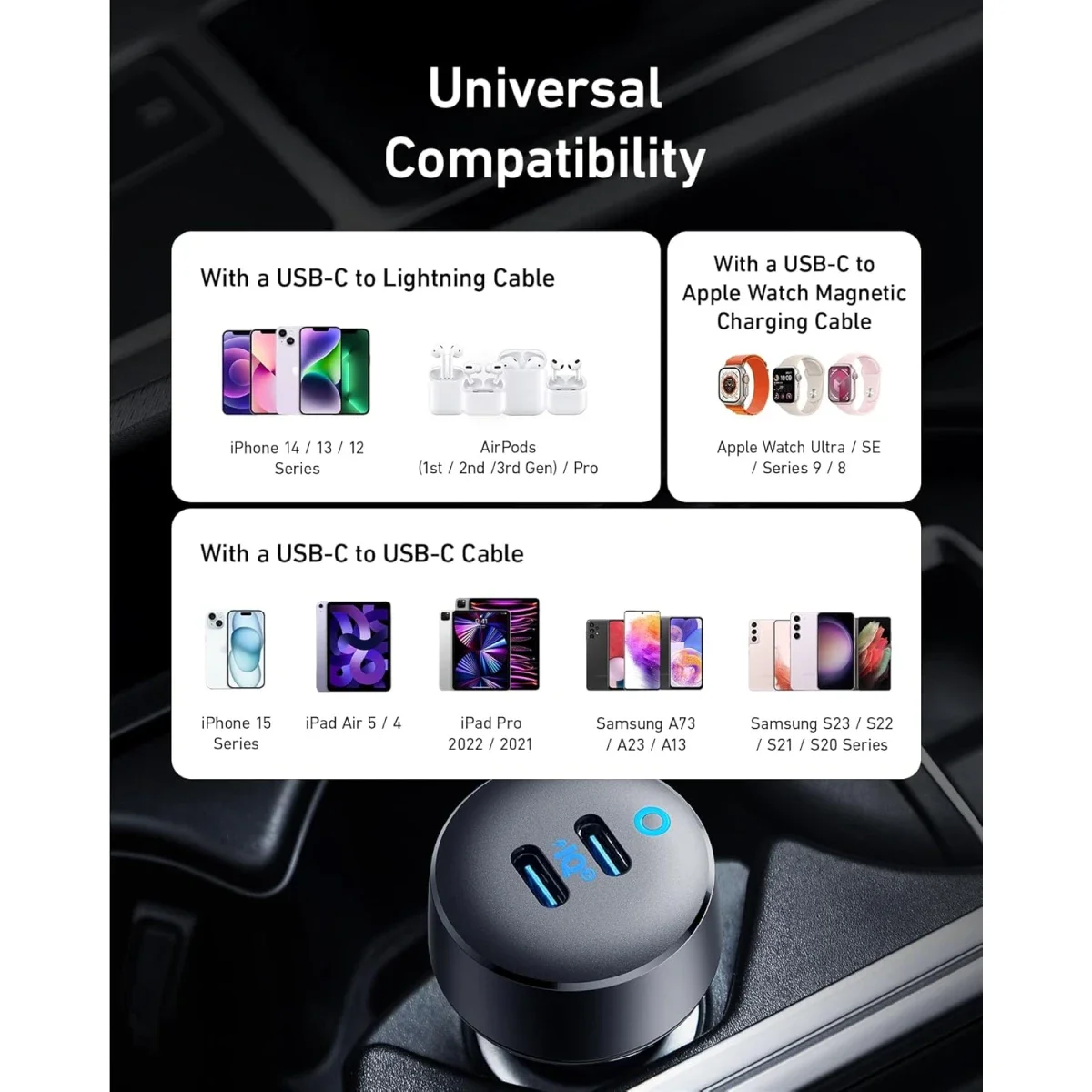 شاحن سيارة Anker PowerDrive III Duo بقدرة 40 واط ومنفذين USB-C - Thumbnail 6