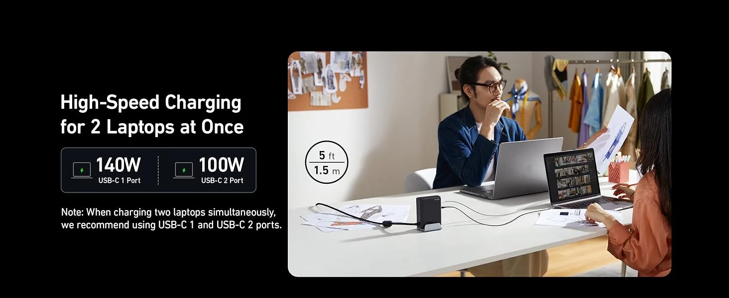 شاحن Anker Prime سريع GaN USB-C بقدرة 240 واط و4 منافذ - Thumbnail 7