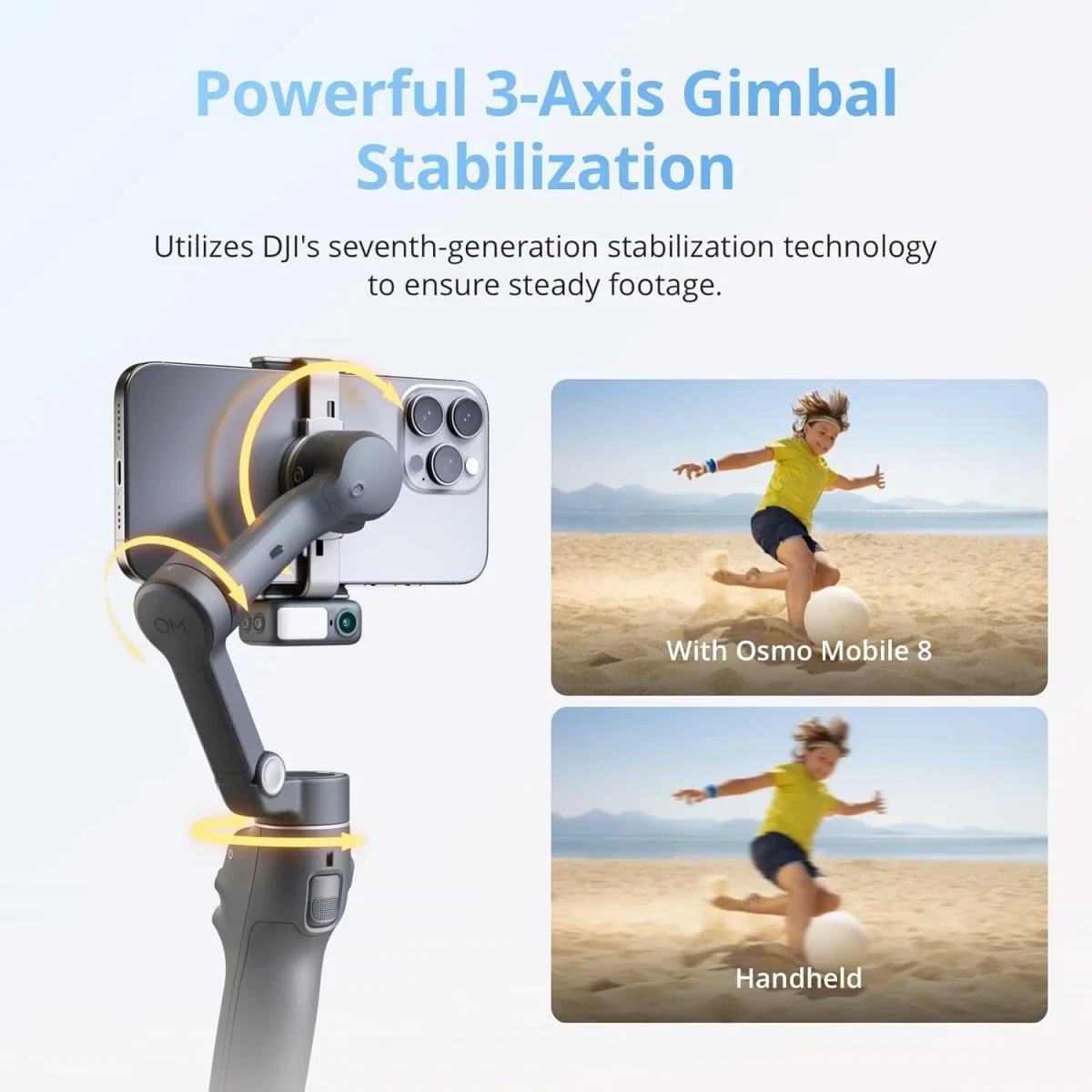 DJI Osmo Mobile 8 Phone Gimbal Stabilizer with AI Tracking, 360° Pan and 10-Hour Battery - Thumbnail 6