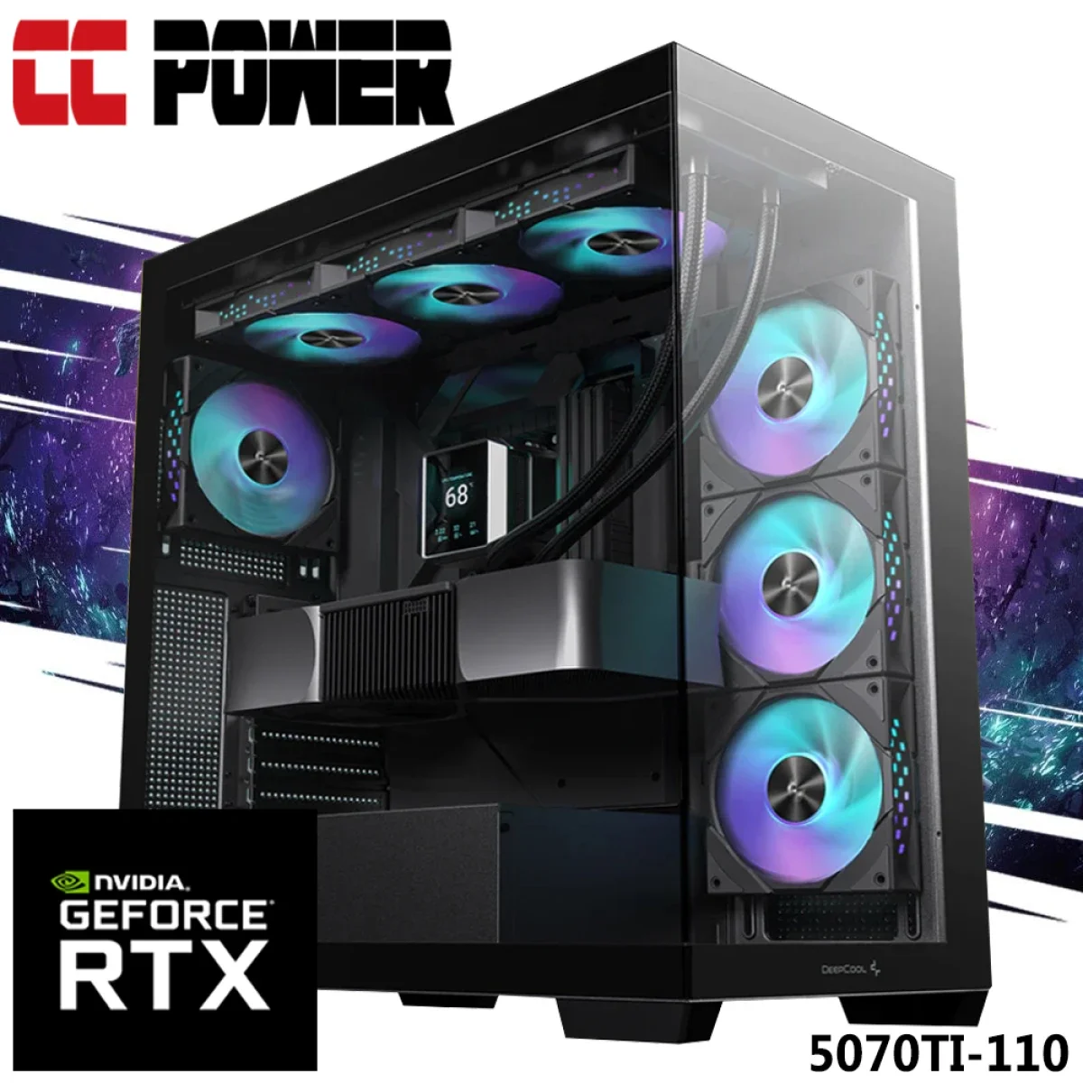كمبيوتر ألعاب City Center Computers CC Power 5070TI-110 بمعالج Ryzen 9 9950X3D وكرت RTX 5070 Ti وذاكرة 32GB وSSD بسعة 1TB - Image 1
