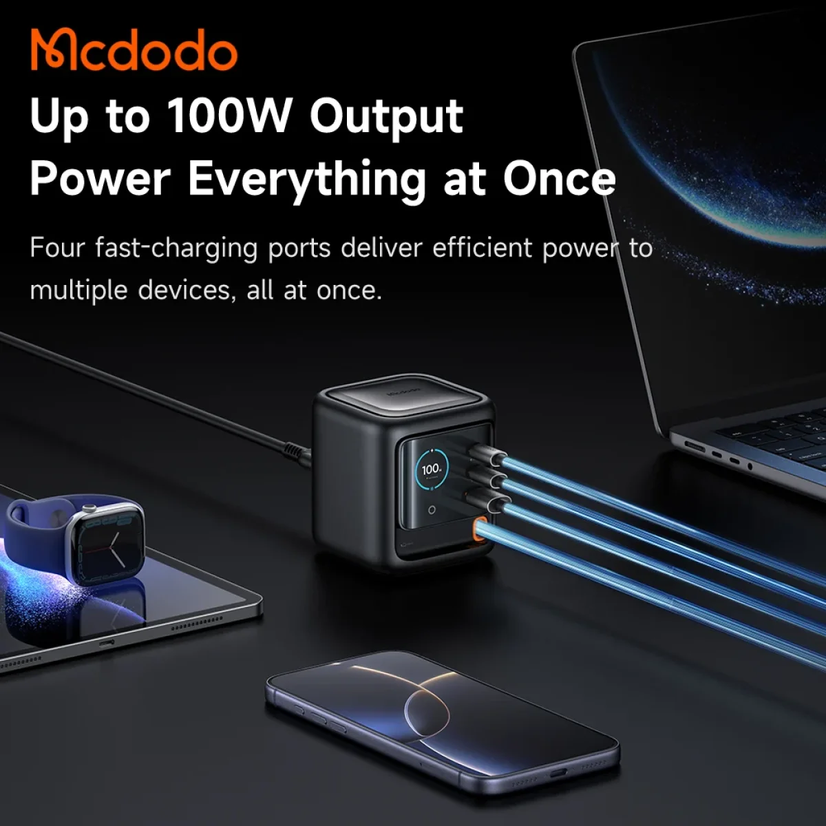 Mcdodo FreeGo Pro CH-139 100W Desktop Fast Charger with 100cm USB-C Cable - Thumbnail 7
