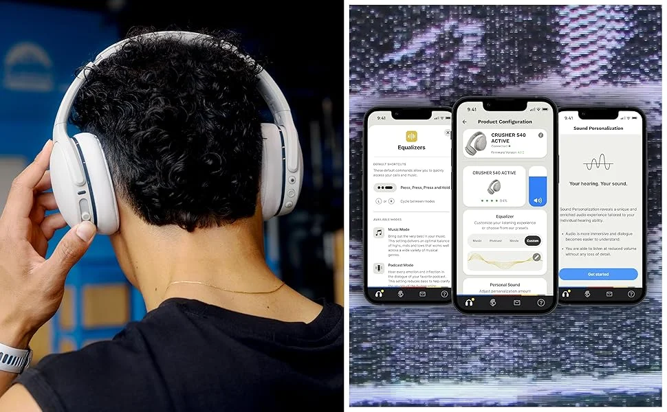 سماعات رأس Skullcandy Crusher 540 Active لاسلكية بتقنية Bluetooth فوق الأذن مع باس متعدد الحواس - Thumbnail 15