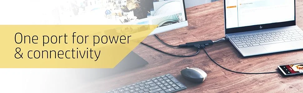 HP Elite USB-C Hub with 90W Pass-Through Charging, USB-A and HDMI - Black - Image 11