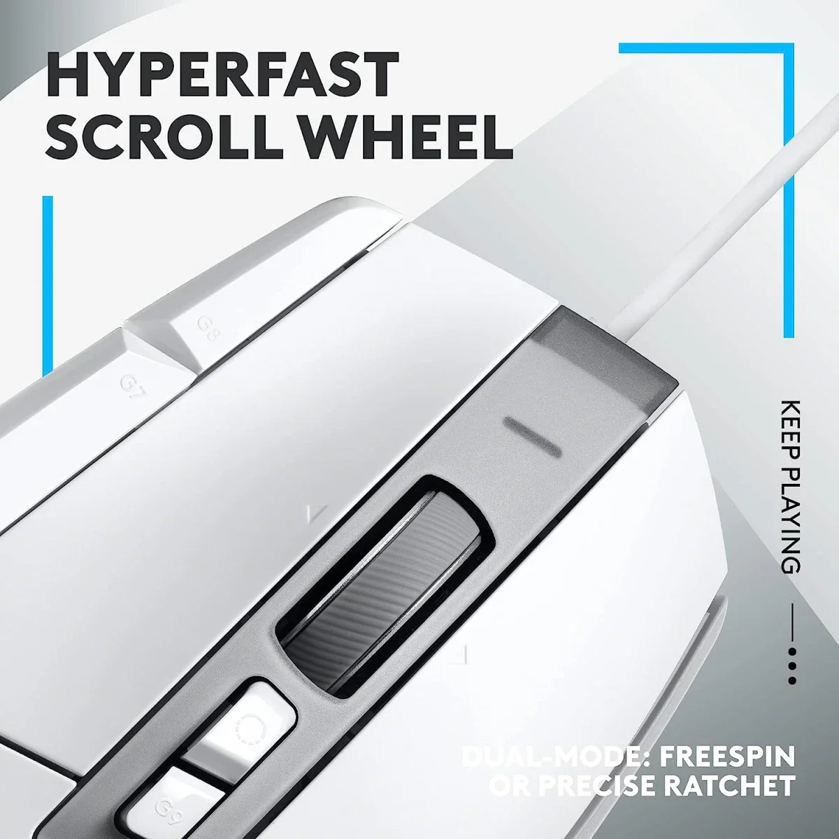 ماوس ألعاب Logitech G502 X سلكي أبيض بمستشعر HERO 25K - Thumbnail 4