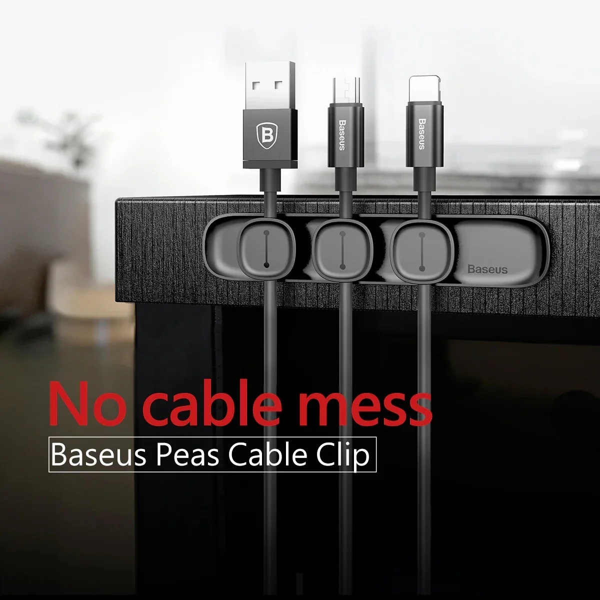 Baseus Peas Magnetic Cable Organizer - Black - Thumbnail 7
