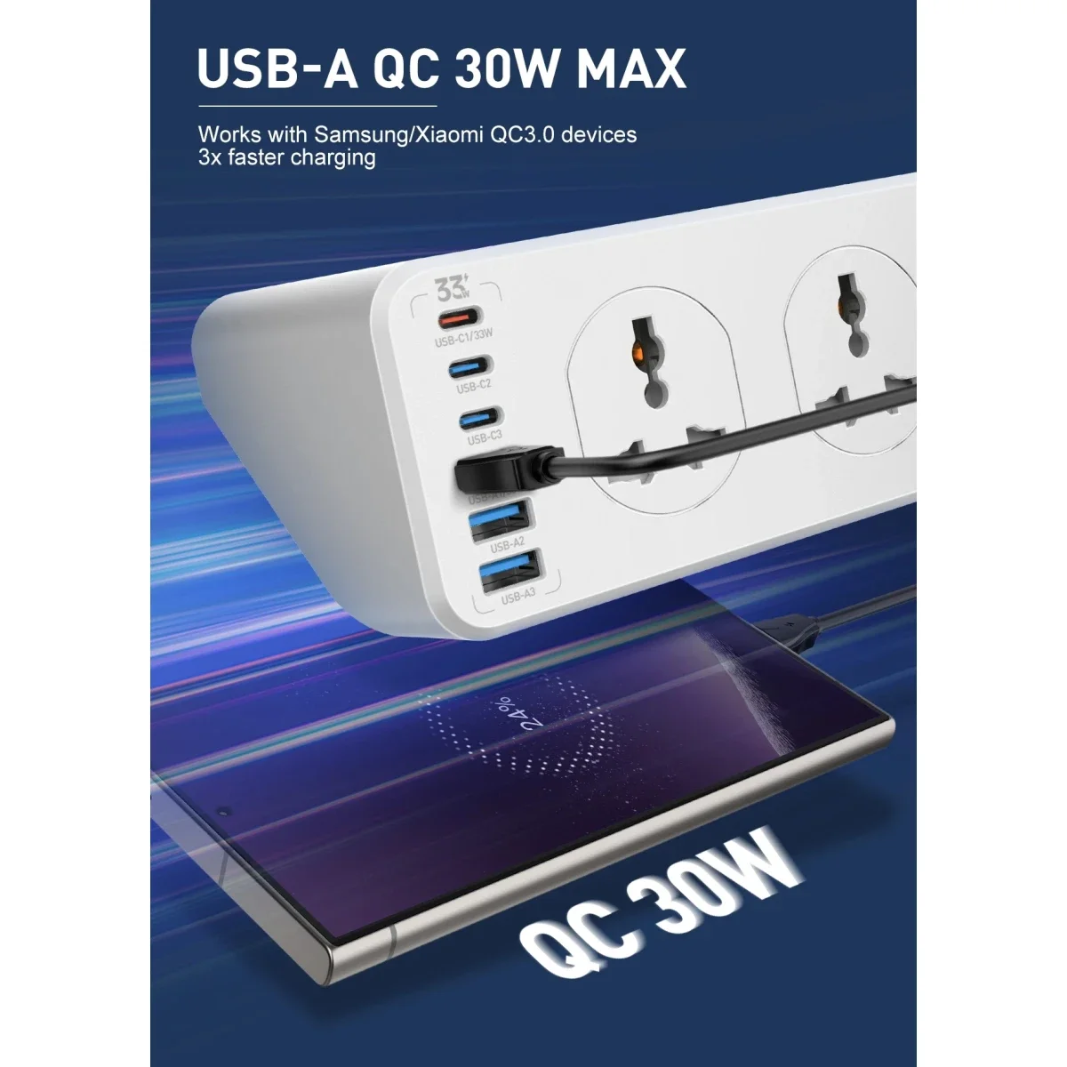 مشترك كهرباء ذكي LDNIO SC10610 بـ10 منافذ وشحن سريع PD 20W وكابل 2 متر - Image 4