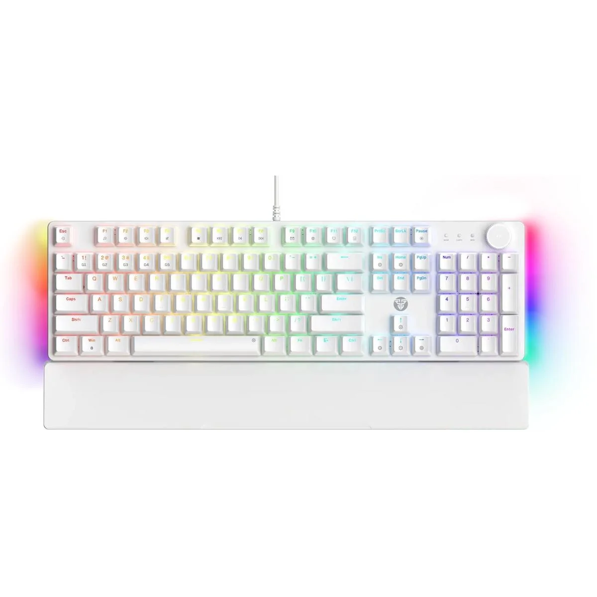 Fantech MK894 Maxpower II Mechanical Gaming Keyboard - White, Lemon Zest Tactile Clicky Switches