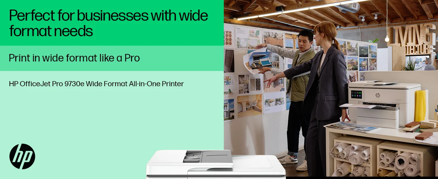 طابعة HP OfficeJet Pro 9730 الكل في واحد A3 ملونة نافثة للحبر مع اتصال لاسلكي وADF وطباعة على الوجهين - Thumbnail 9