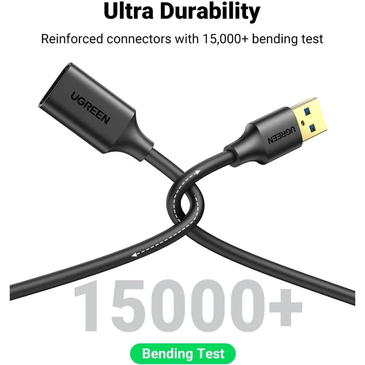 كابل تمديد USB 3.0 Ugreen 30126 بطول 1.5 متر وسرعة 5Gbps - Thumbnail 2
