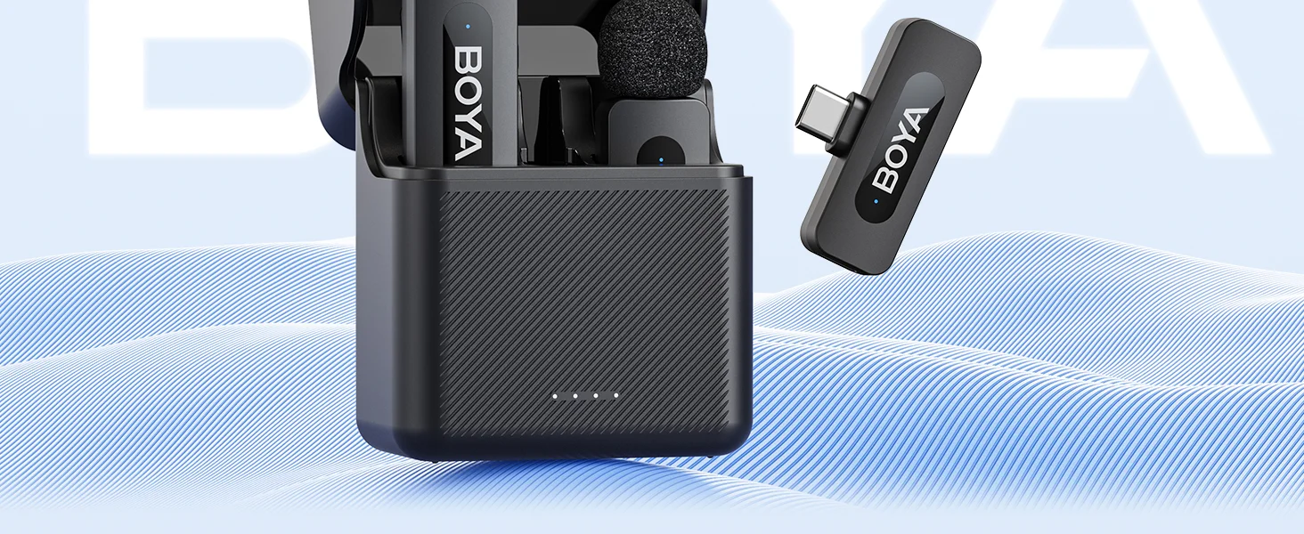 Boya BY-V30 Wireless Lavalier Microphone with USB-C Receiver, 36H Battery Life - Black - Image 8
