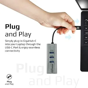 محول هاب USB-C إلى إيثرنت جيجابت Promate GigaHub-C مع 3 منافذ USB 3.0 - Image 13