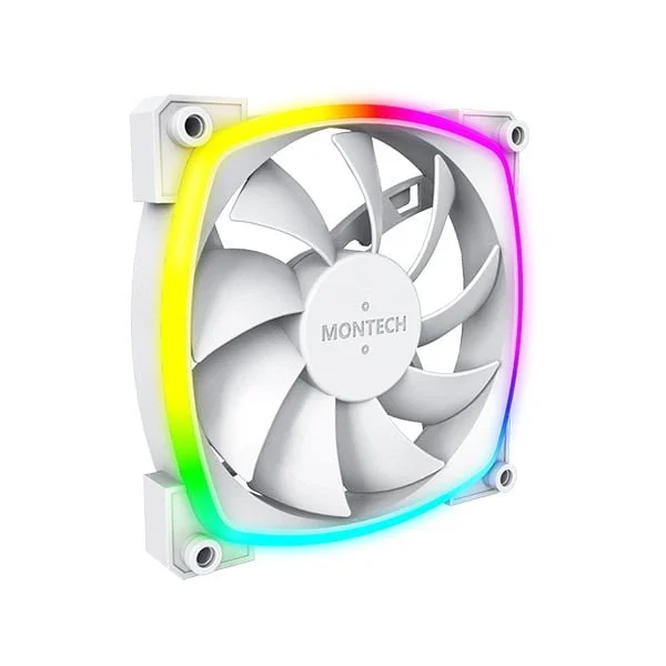 مروحة كيس Montech AX120 PWM بإضاءة ARGB – أبيض - Thumbnail 6