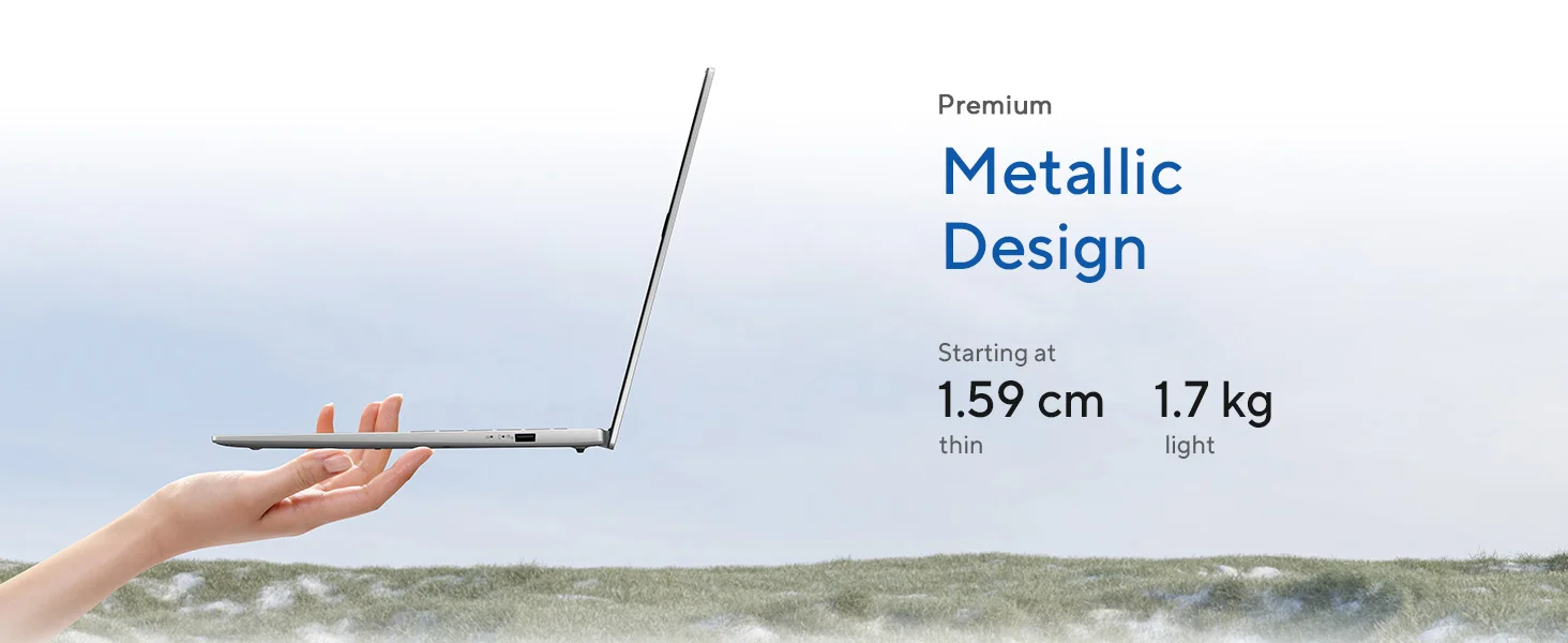 لابتوب Asus Vivobook S16 S3607CA مقاس 16 إنش WUXGA 144Hz بمعالج Intel Core Ultra 7 255H وذاكرة 16GB DDR5 و1TB SSD، لون Cool Silver - Image 13
