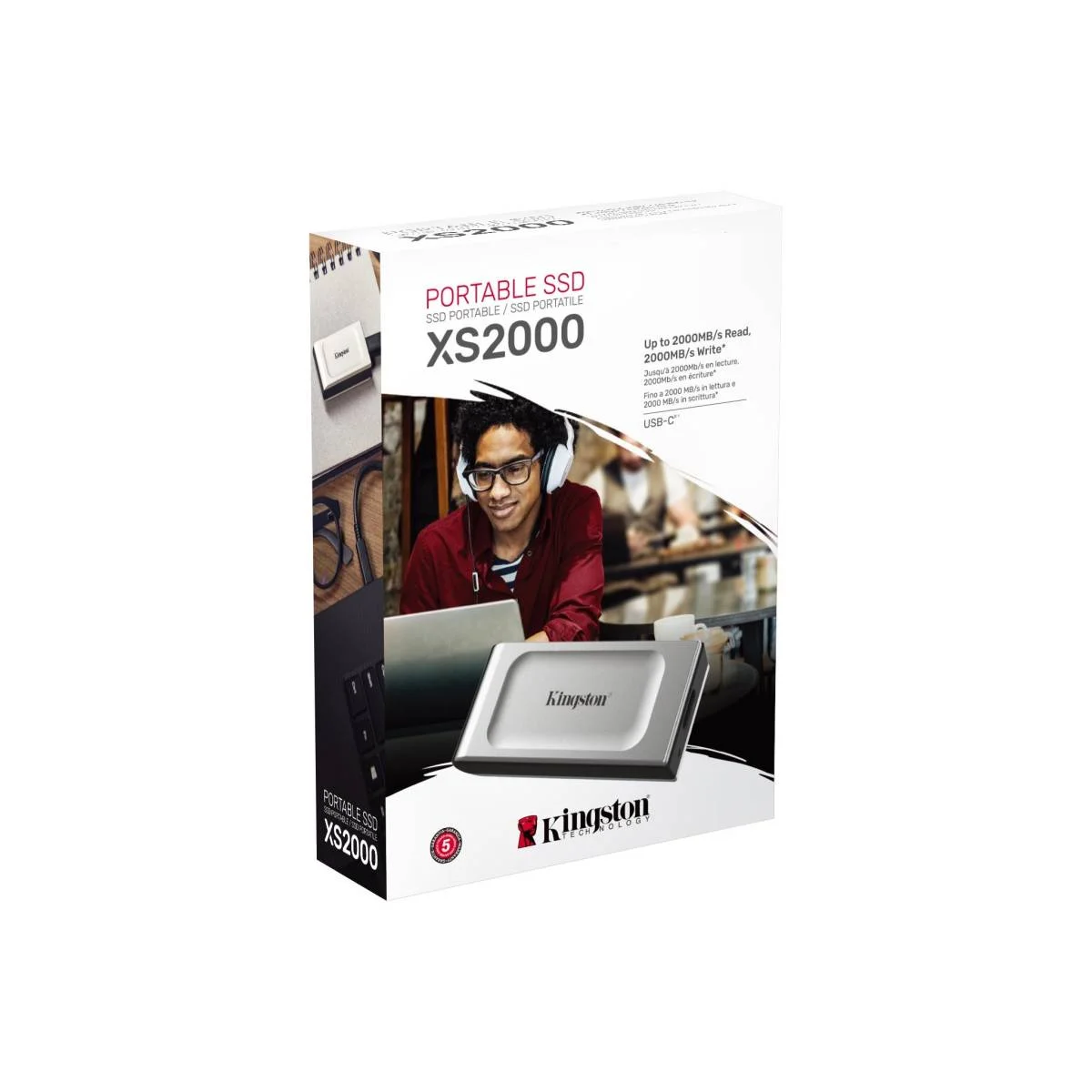 قرص SSD خارجي Kingston XS2000 بسعة 1TB صغير الحجم USB 3.2 Gen 2x2