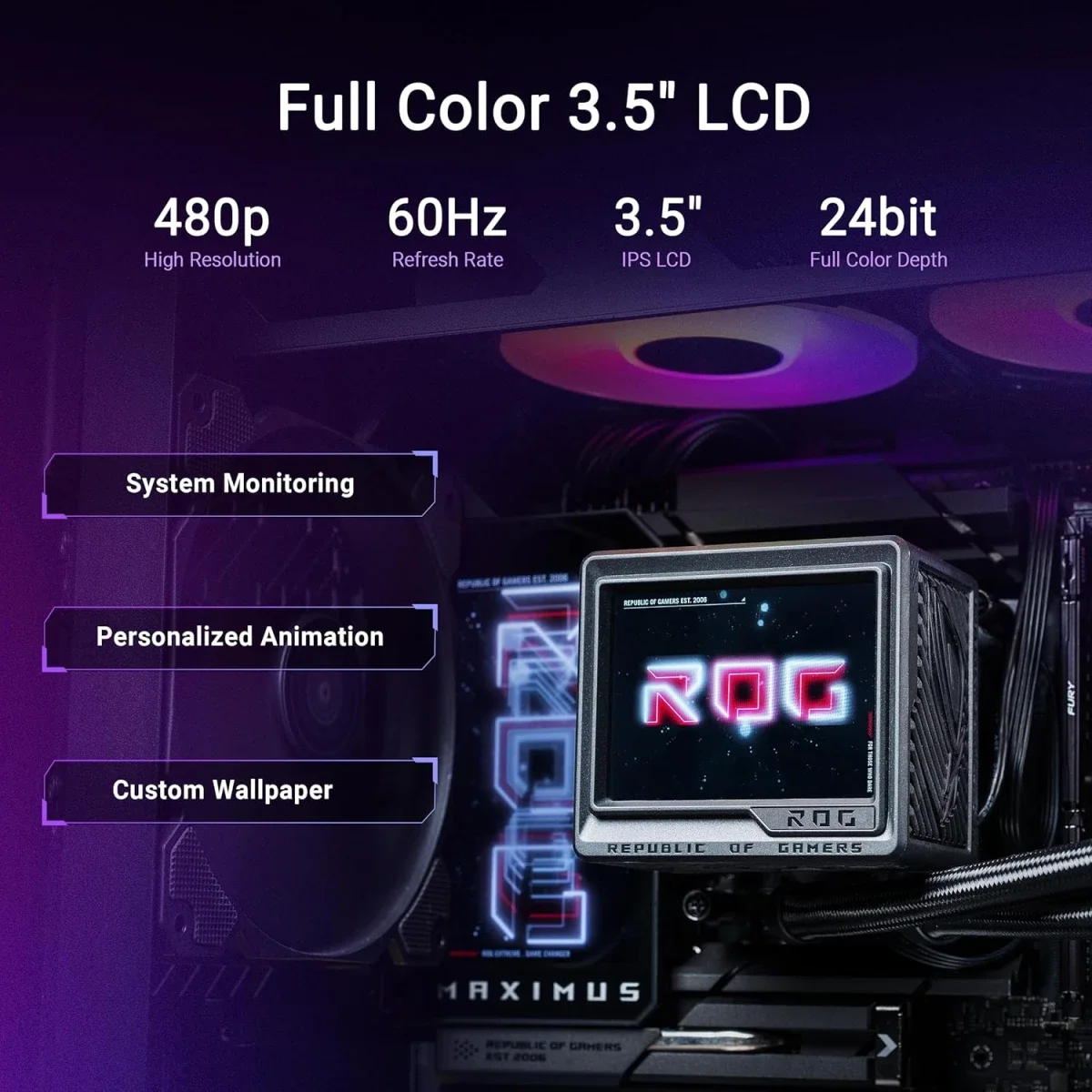 مبرد معالج مائي Asus ROG Ryujin III 360 ARGB Extreme بحجم 360 مم، أسود - Thumbnail 6