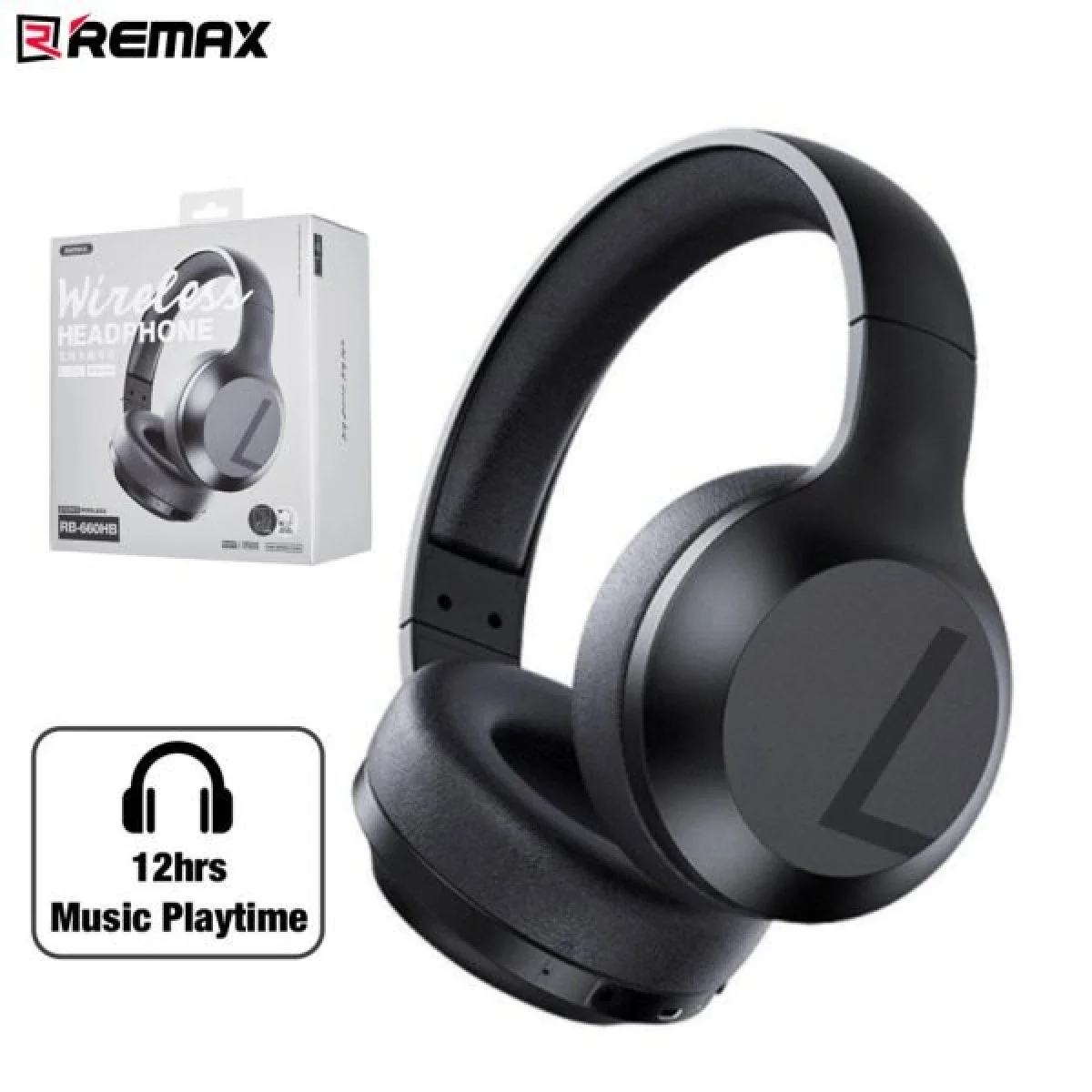 سماعة رأس Remax RB-660HB لاسلكية بتقنية Bluetooth مع كابل صوت 3.5 مم