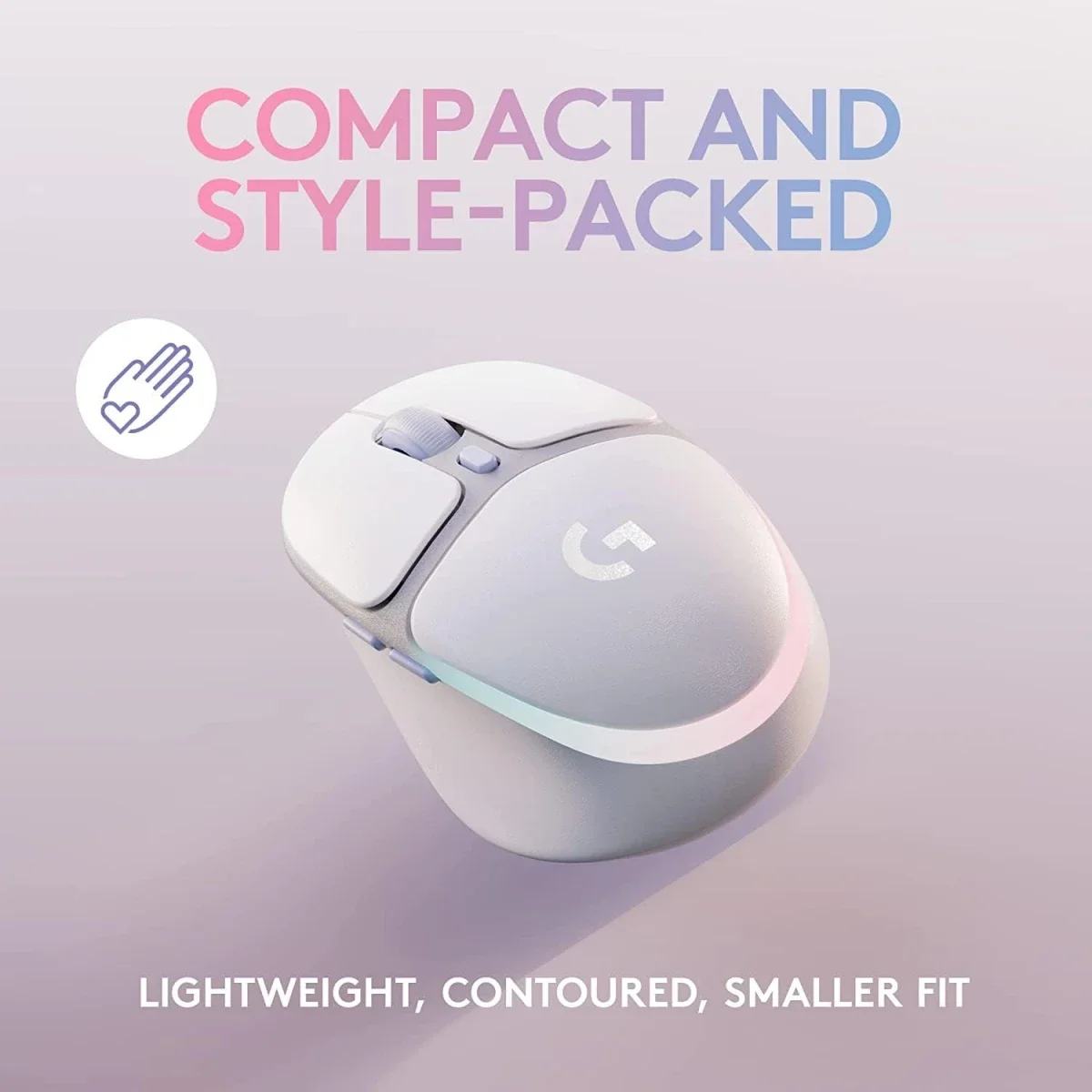 ماوس ألعاب لاسلكي Logitech G705 بإضاءة LIGHTSYNC RGB ودقة 8,200 DPI، أبيض ميست - Thumbnail 2